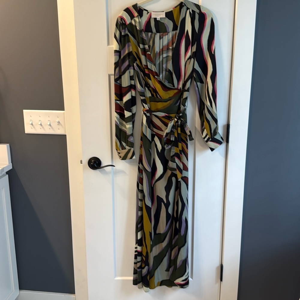 NWOT Corey Lynn Calter Multicolor Abstract Maxi Dress - Picture 5 of 8